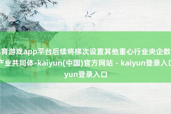 体育游戏app平台后续将梯次设置其他重心行业央企数据产业共同体-kaiyun(中国)官方网站 - kaiyun登录入口