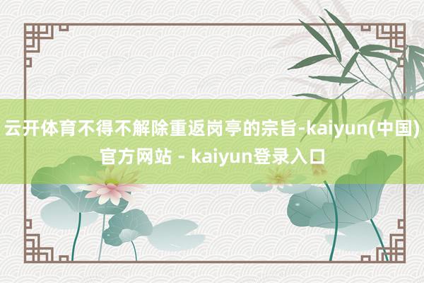云开体育不得不解除重返岗亭的宗旨-kaiyun(中国)官方网站 - kaiyun登录入口